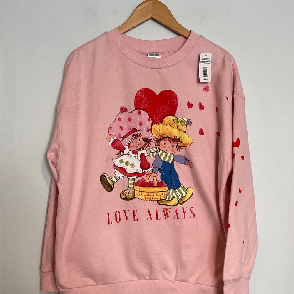 Strawberry shortcake Pink Graphic Sweatshirt NWT Size Large